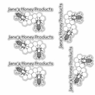 Vinyl Sticker - Bees on Honeycomb