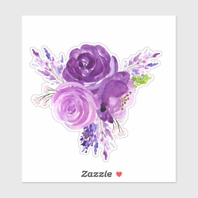 Vinyl Sticker - Bright watercolor flowers (Sheet)