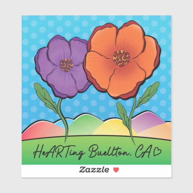 Vinyl Sticker - California Poppies - Buellton.Art (Sheet)