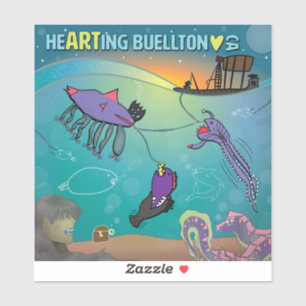 Vinyl Sticker -Fishing for Monsters- Buellton.Art