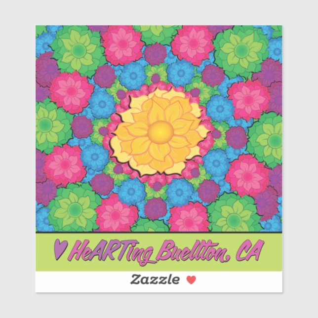 Vinyl Sticker - Flower Burst -Buellton.Art (Sheet)