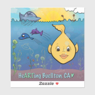 Vinyl Sticker - Goldie Fish - Buellton.Art 