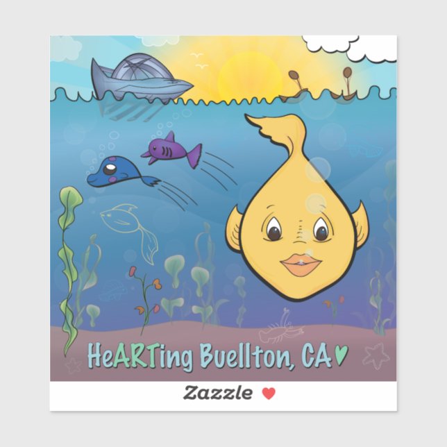 Vinyl Sticker - Goldie Fish - Buellton.Art  (Sheet)