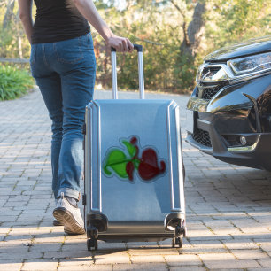 Vinyl Sticker - Green and Red Leaves in 3-D