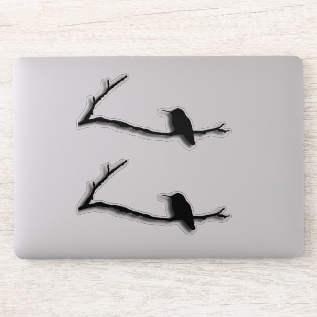 Vinyl Sticker - Hummingbird on Branch (Computer)