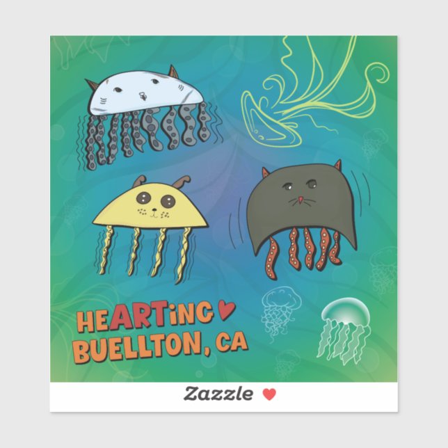 Vinyl Sticker - Jellies Everywhere - Buellton.Art  (Sheet)