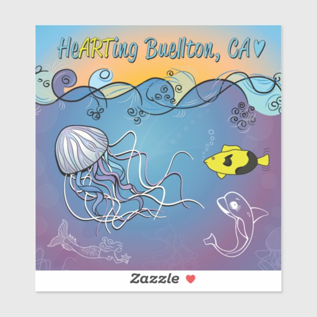 Vinyl Sticker - Jelly Waves - Buellton.Art  (Sheet)