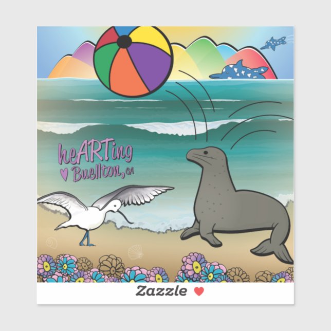 Vinyl Sticker - Seal Beach - Buellton.Art  (Sheet)