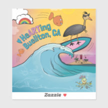 Vinyl Sticker - Surfing Wave - Buellton.Art