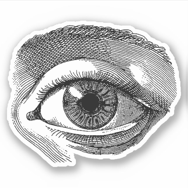 Vinyl Sticker Vintage graphic image Eye (Front)