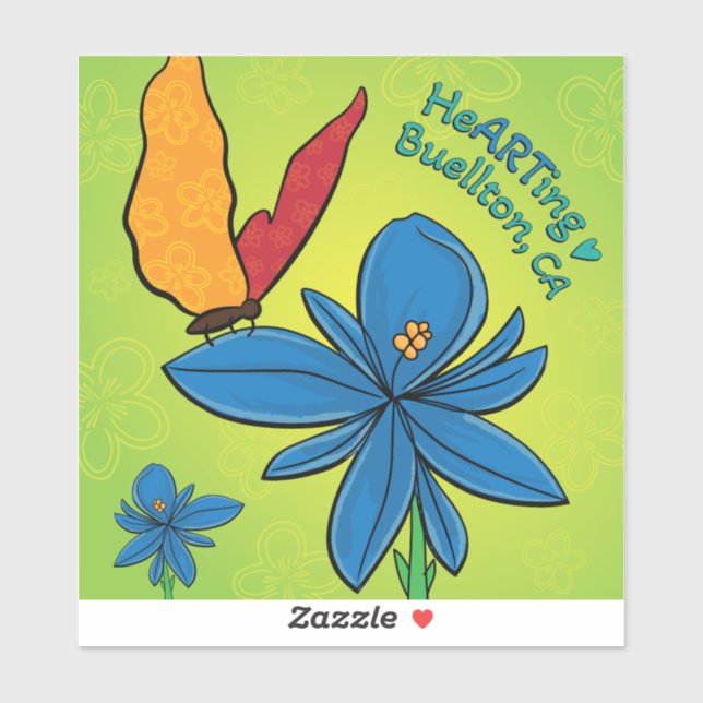 Vinyl Sticker -Violet(te) & Butterfly-Buellton.Art (Sheet)