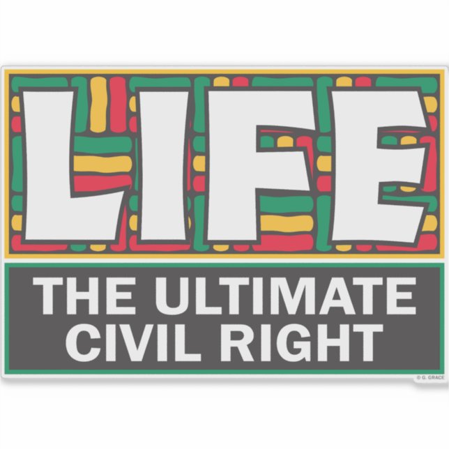 Vinyl sticker with a bold design. (Front)