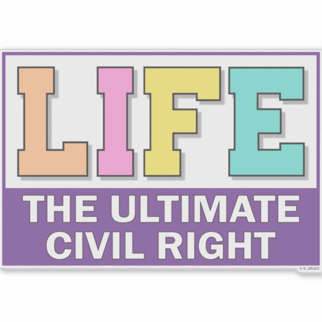 Vinyl sticker with a pastel design. (Front)