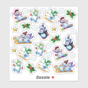 Vinyl stickers medium set Christmas characters