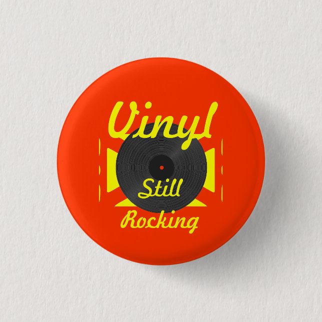Vinyl Still Rocking 2 Yellow/Orange 3 Cm Round Badge (Front)