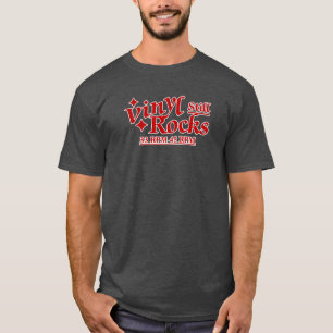 Vinyl Still Rocks 33- 45 Rpm Red White T-Shirt