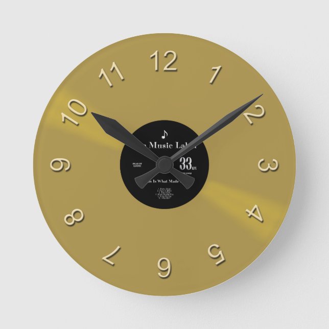 Vinyl Time Round Clock (Front)