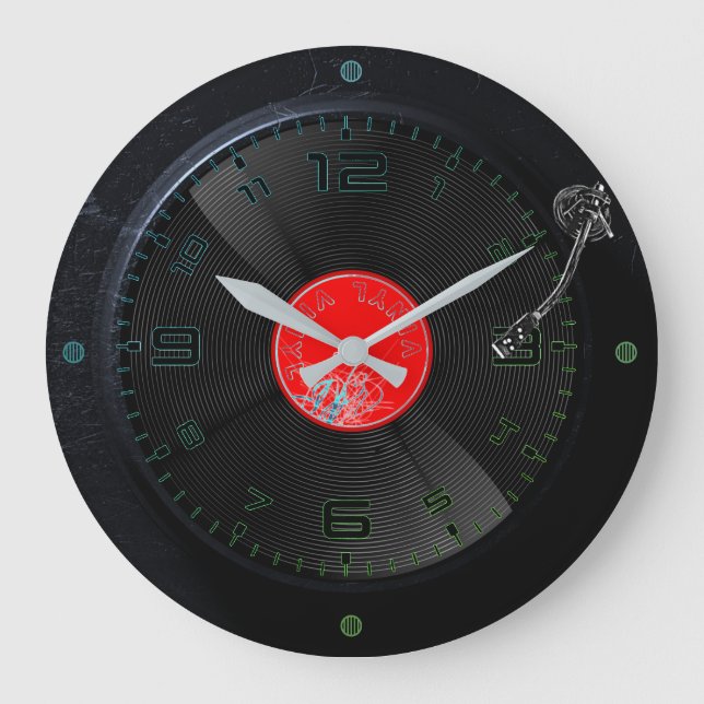 Vinyl Vibes Retro Wall Clock (Front)