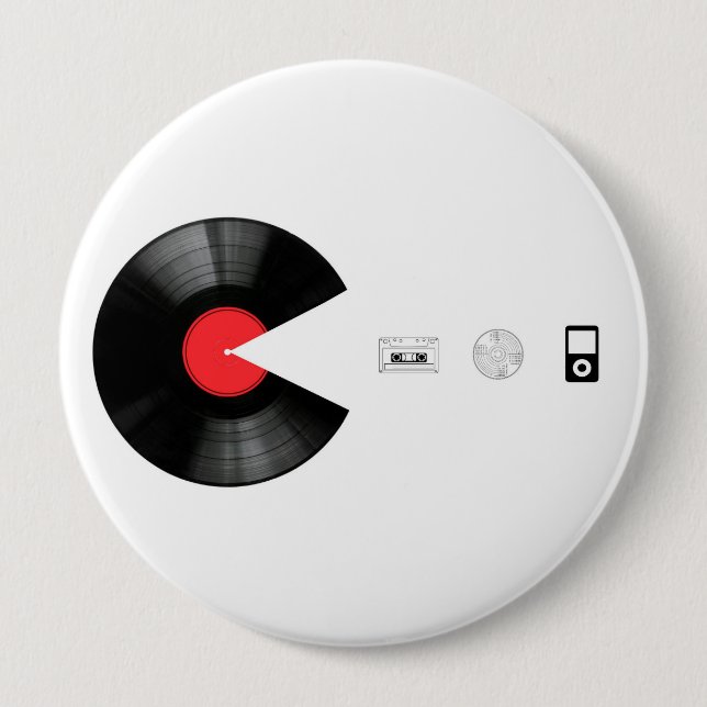 VINYL VILLAIN eating EVERYTHING 10 Cm Round Badge (Front)