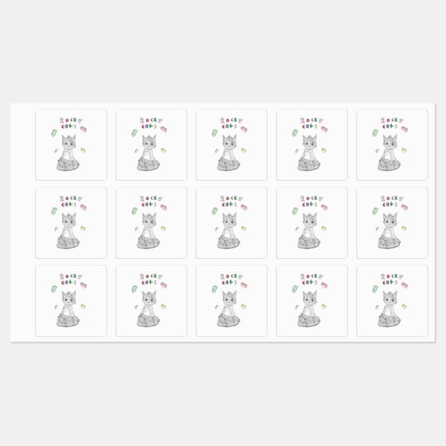 vinyl waterproof Rocky Cats sticker (Sheet)