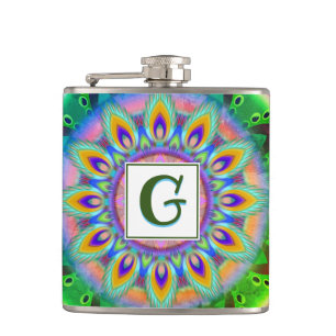 Vinyl wrapped custom hip flask psychedelia