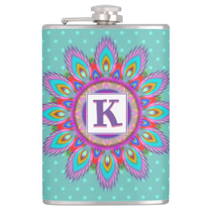 Vinyl wrapped custom hip flask psychedelic