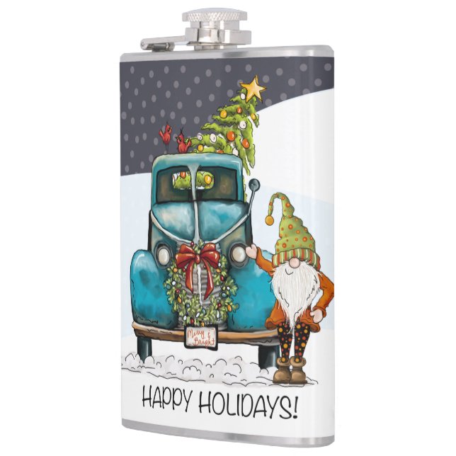 Vinyl Wrapped Flask, 8 oz. Hip Flask (Left)