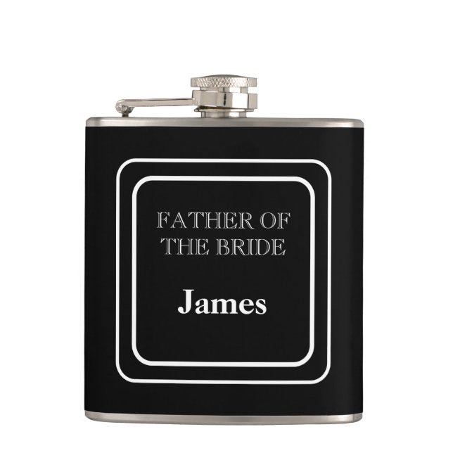 Vinyl Wrapped Flask-Father of Bride Hip Flask (Front)