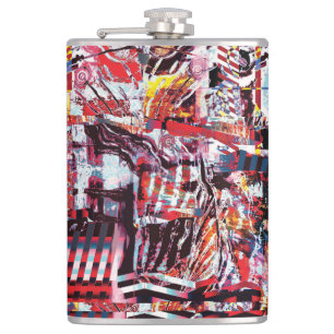 Vinyl Wrapped Flask – Fragmented Pulse