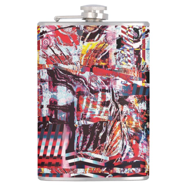 Vinyl Wrapped Flask – Fragmented Pulse (Front)