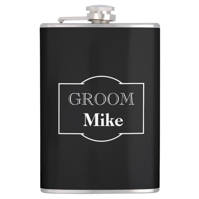 Vinyl Wrapped Flask-Groom Flask (Front)