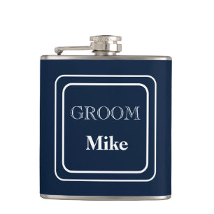 Vinyl Wrapped Flask-Groom Hip Flask