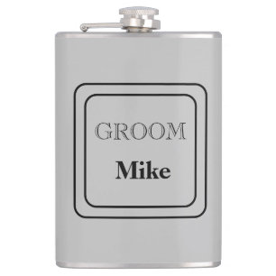 Vinyl Wrapped Flask-Groom Hip Flask
