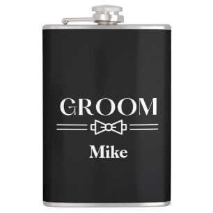Vinyl Wrapped Flask-Groom Hip Flask