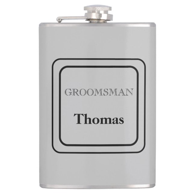 Vinyl Wrapped Flask-Groomsman Hip Flask (Front)