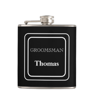 Vinyl Wrapped Flask-Groomsman Hip Flask