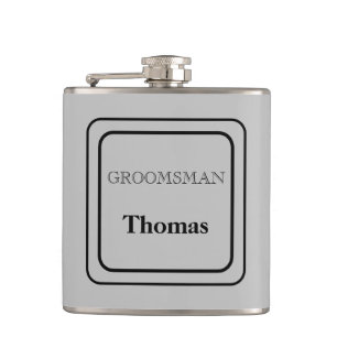 Vinyl Wrapped Flask-Groomsman Hip Flask