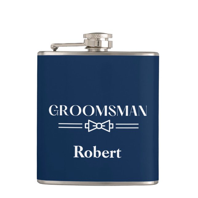 Vinyl Wrapped Flask-Groomsman Hip Flask (Front)
