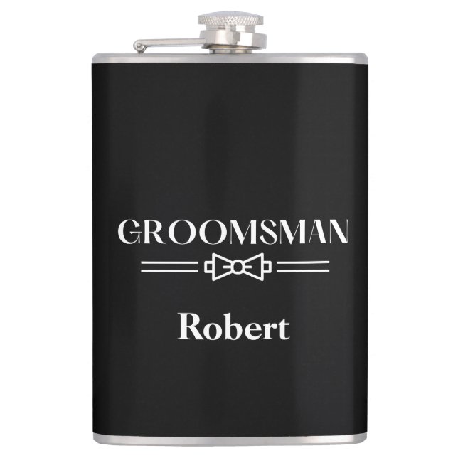 Vinyl Wrapped Flask-Groomsman Hip Flask (Front)