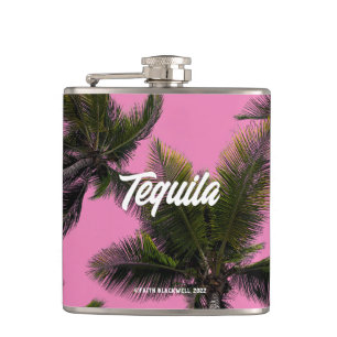 Vinyl Wrapped Flask. Tequila. Girly. Hip Flask