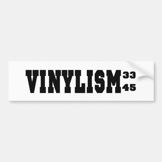 Vinylism 33 45 RPM Bumper Sticker (Front)