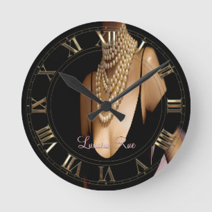 Vinzizzle Pearl Sophisticated Elegance Round Clock