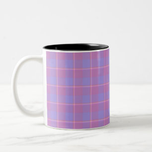 Viola and Dull Lavender Plaid Purple Pink Two-Tone Coffee Mug