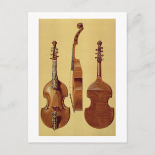 Viola d'Amore, 18th century, from 'Musical Instrum Postcard