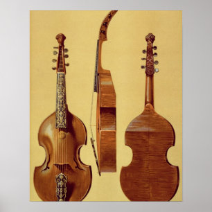 Viola d'Amore, 18th century, from 'Musical Instrum Poster