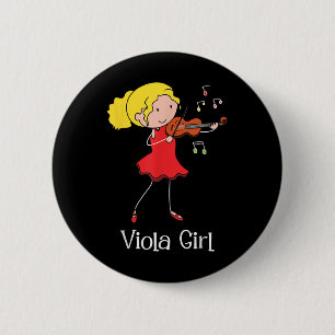 Viola Girl - Violist Symphony Band Jazz Music Love 6 Cm Round Badge