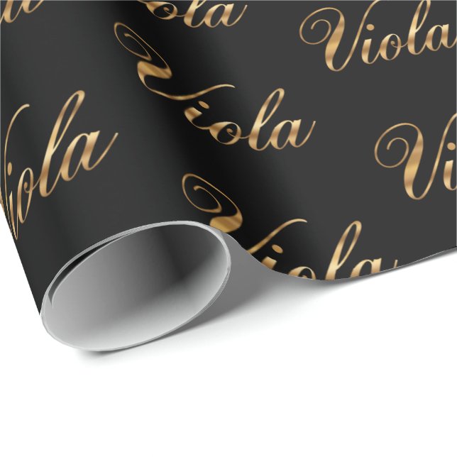 Viola gold design lettering gift paper (Roll Corner)