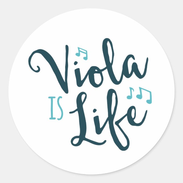 Viola is Life Classic Round Sticker (Front)