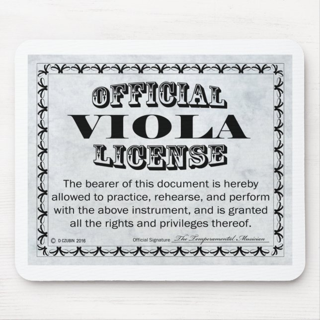Viola License Mouse Mat (Front)