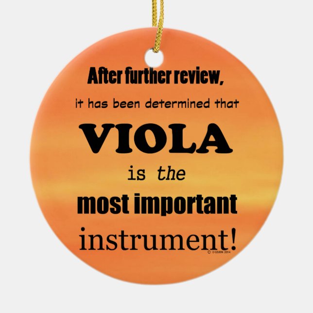 Viola Most Important Instrument Ceramic Tree Decoration (Front)